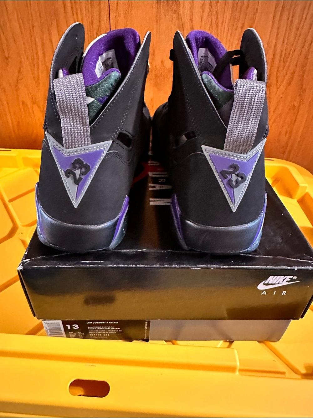 Size 13 - Air Jordan 7 Retro PE Ray Allen Black Purple EUR 47.5 CM 31 - Picture 6 of 13